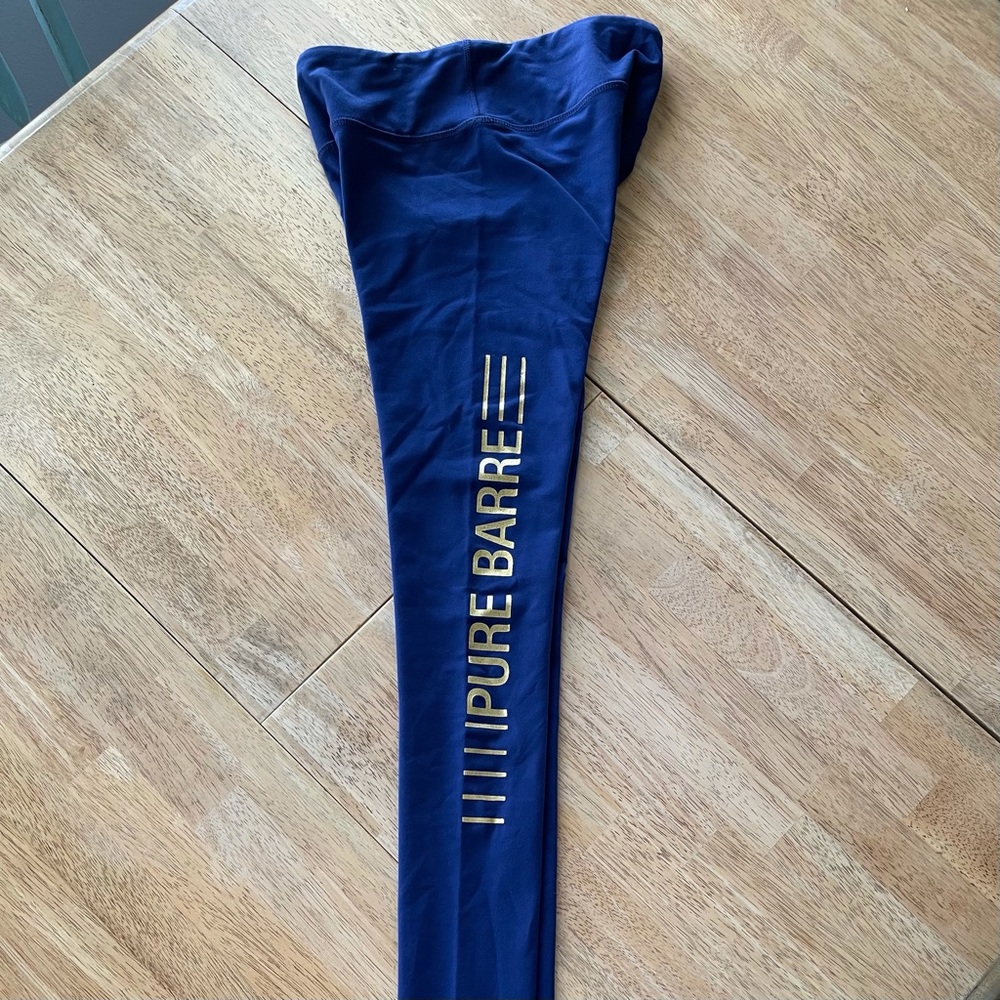 Pure Barre by Splits59 Small Blue & Gold Leggings